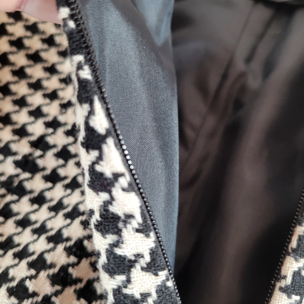 Eddie Bauer Womens Black and Cream Houndstooth A-line Skirt Size 6 - Picture 5 of 14